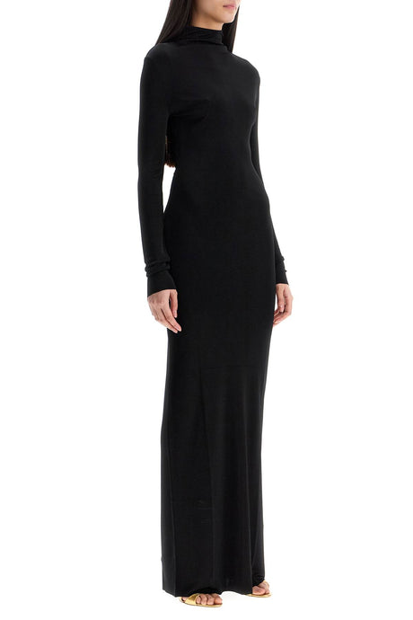 KHAITE Timeless Maxi Dress with High Neck