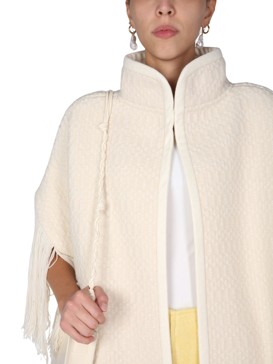 JIL SANDER High Neck Jacquard Cape