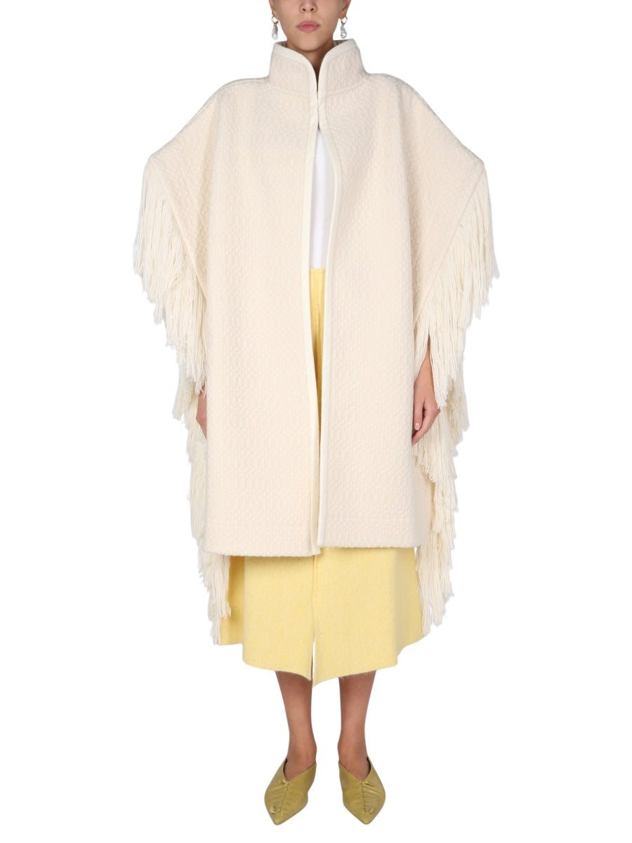 JIL SANDER High Neck Jacquard Cape