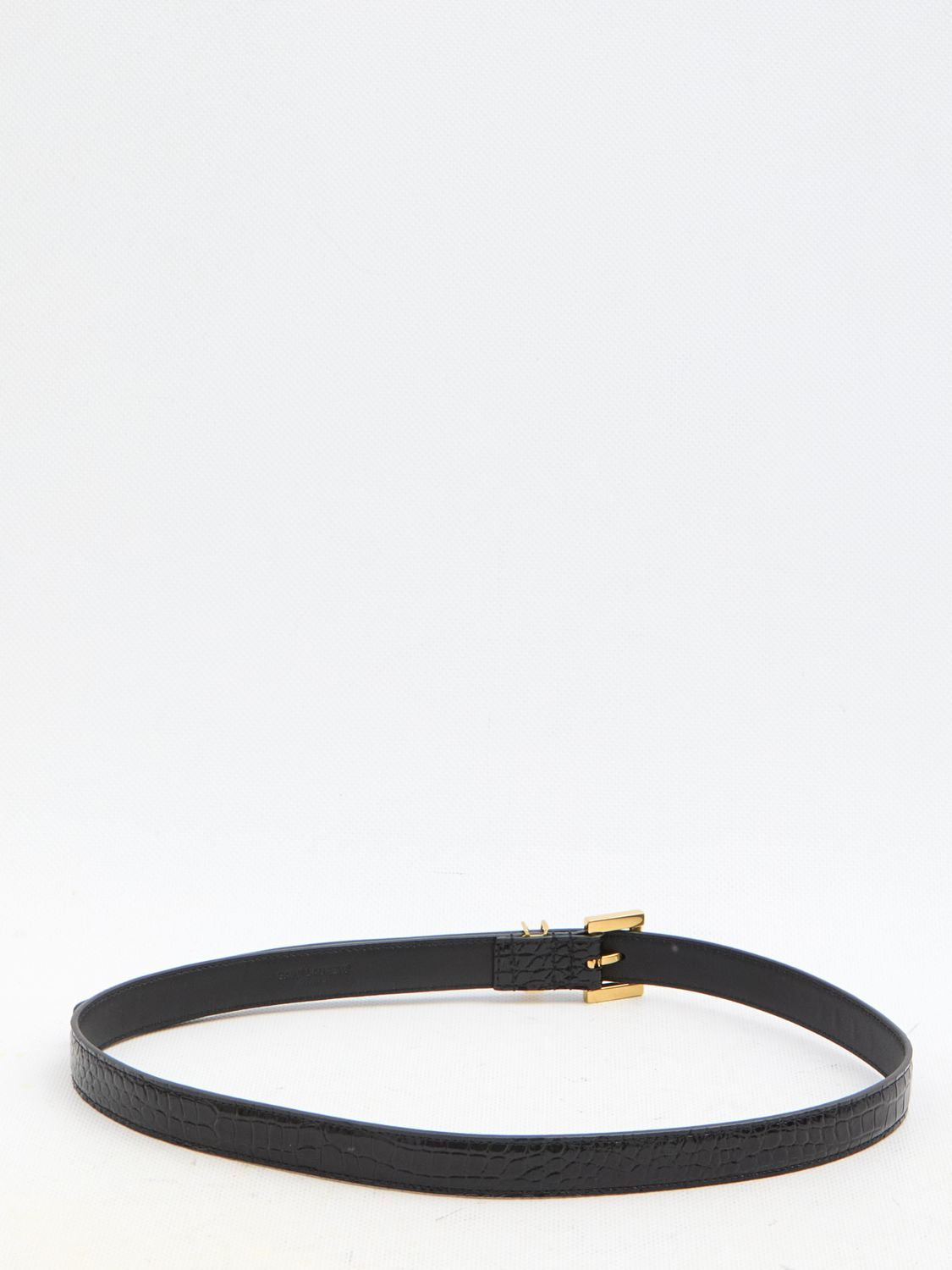 SAINT LAURENT Elegant Thin Belt with Adjustable Square Buckle