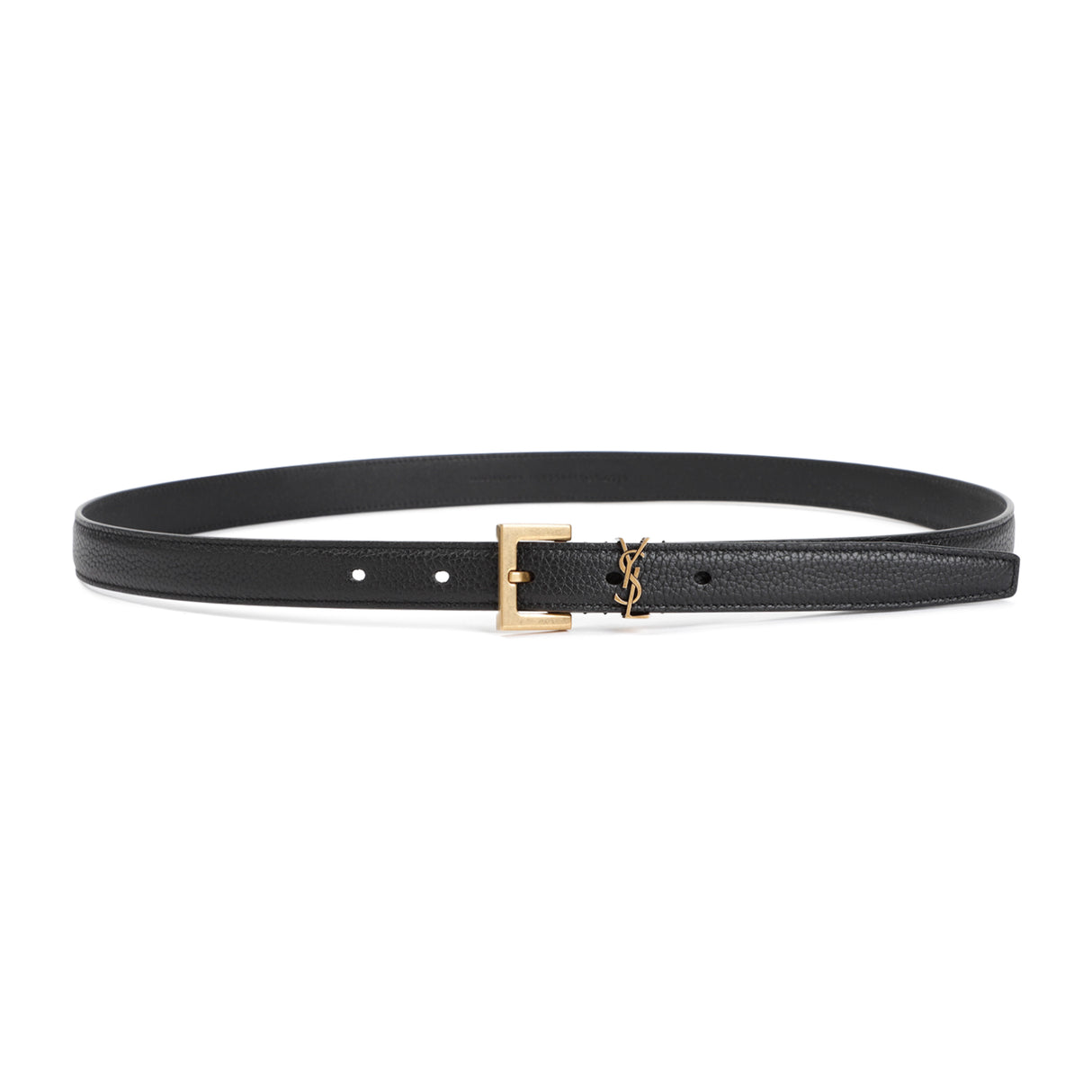 SAINT LAURENT Grained Leather Belt - 2cm Width