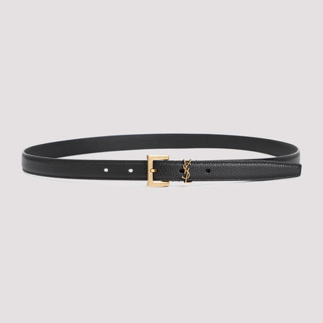 SAINT LAURENT Grained Leather Belt - 2cm Width