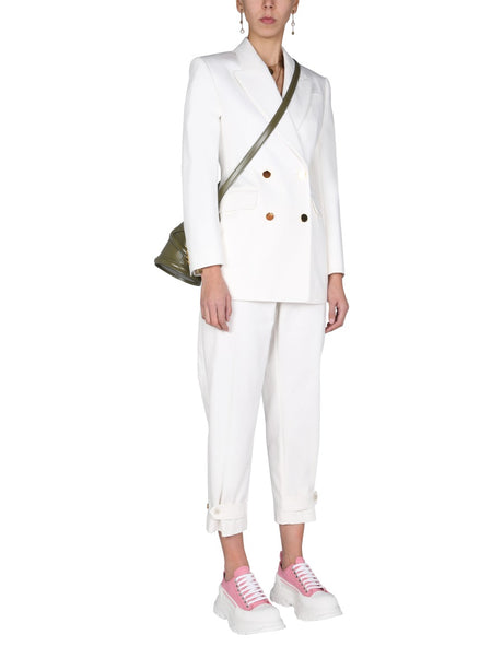 ALEXANDER McQUEEN Military Inspired Gabardine Trousers for Women