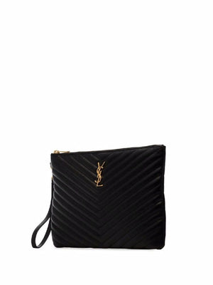 SAINT LAURENT Quilted Leather Tablet Sleeve