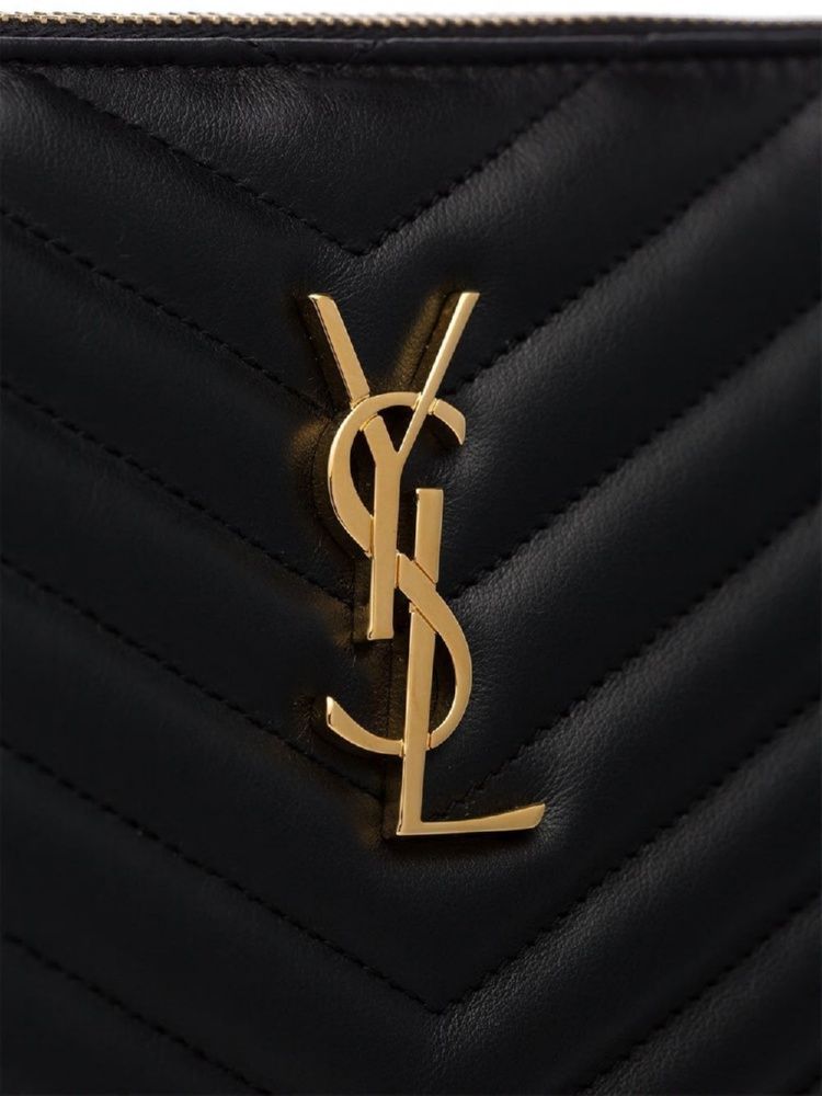 SAINT LAURENT Quilted Leather Tablet Sleeve