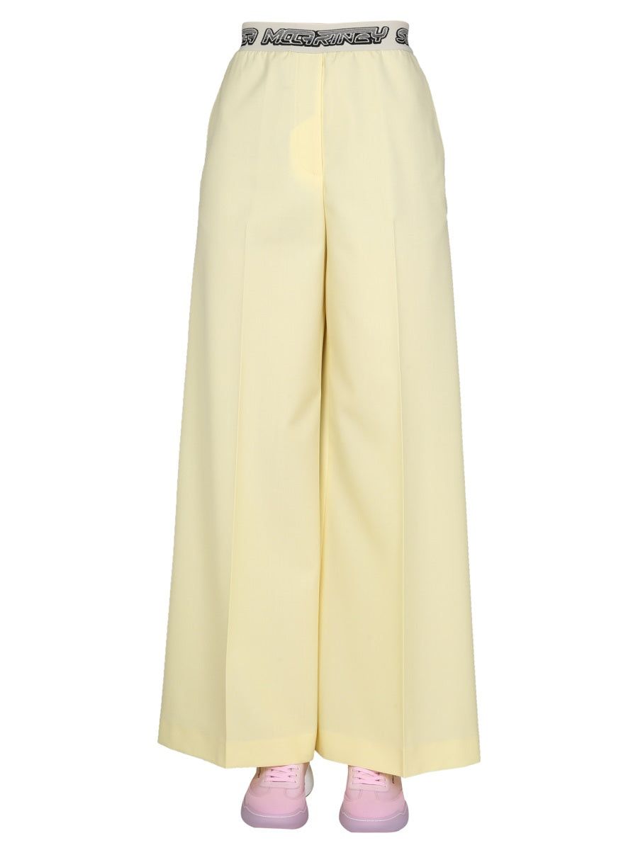 STELLA McCARTNEY Wide Leg Trousers with Logo Elastic Band