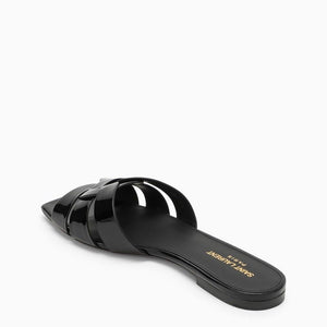 SAINT LAURENT Slide Tribute Patent Leather Sandals - Women's Size 05