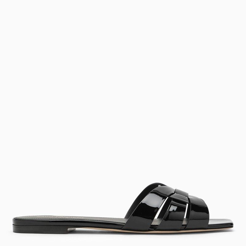 SAINT LAURENT Slide Tribute Patent Leather Sandals - Women's Size 05