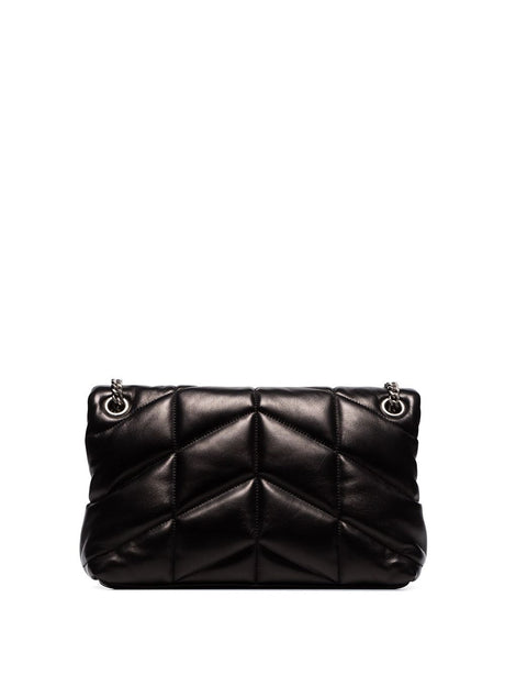 SAINT LAURENT Mini Puffer Handbag with Metal Logo