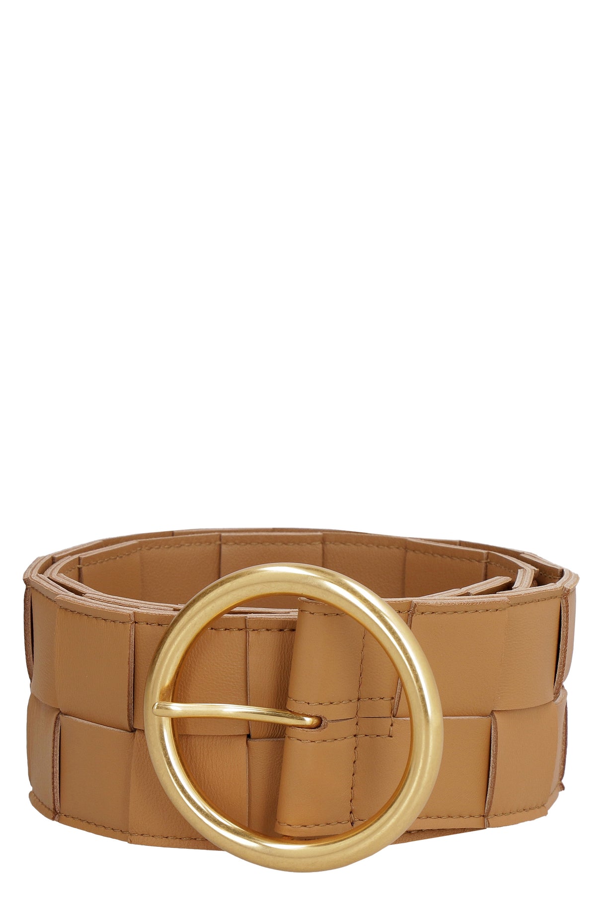 BOTTEGA VENETA Elegant Leather Belt with Intrecciato Detail - 6 CM Height