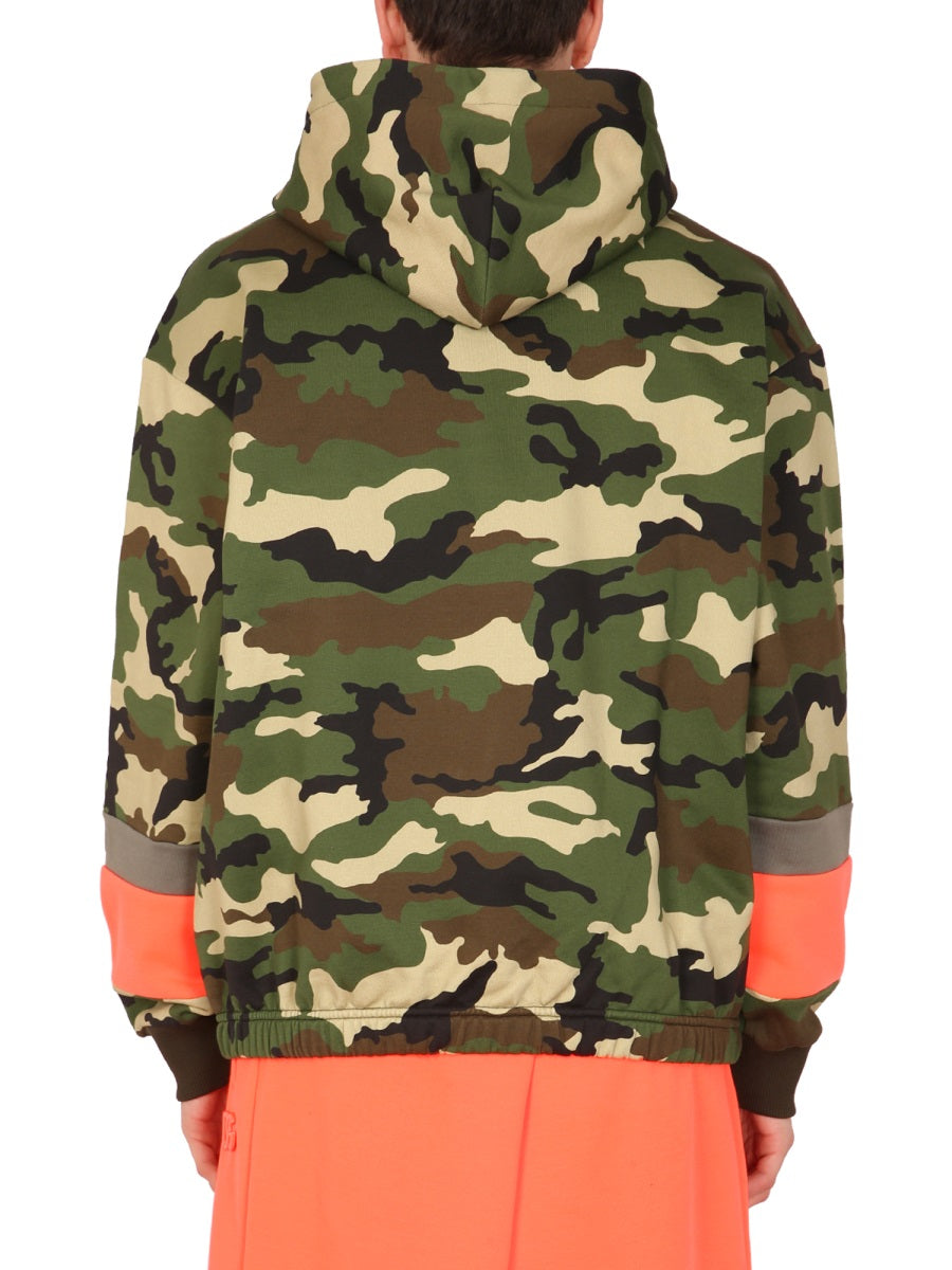 DOLCE & GABBANA Camouflage Print Half-Zip Sweatshirt