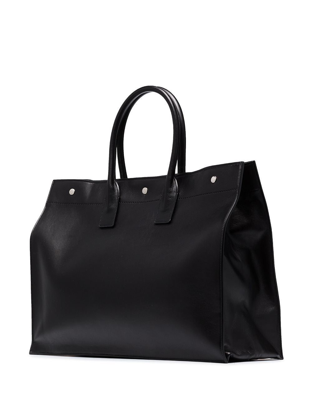 SAINT LAURENT Stylish Black Rive Gauche Print Tote Bag - FW23 Collection