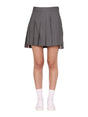 THOM BROWNE Pleated Mini Skirt with Side Button Closure