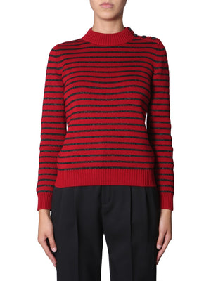 SAINT LAURENT Regular Fit Crew Neck Sweater