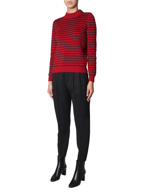 SAINT LAURENT Regular Fit Crew Neck Sweater