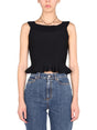 ALEXANDER McQUEEN Knit Ruffles Top with Boat Neck for Women