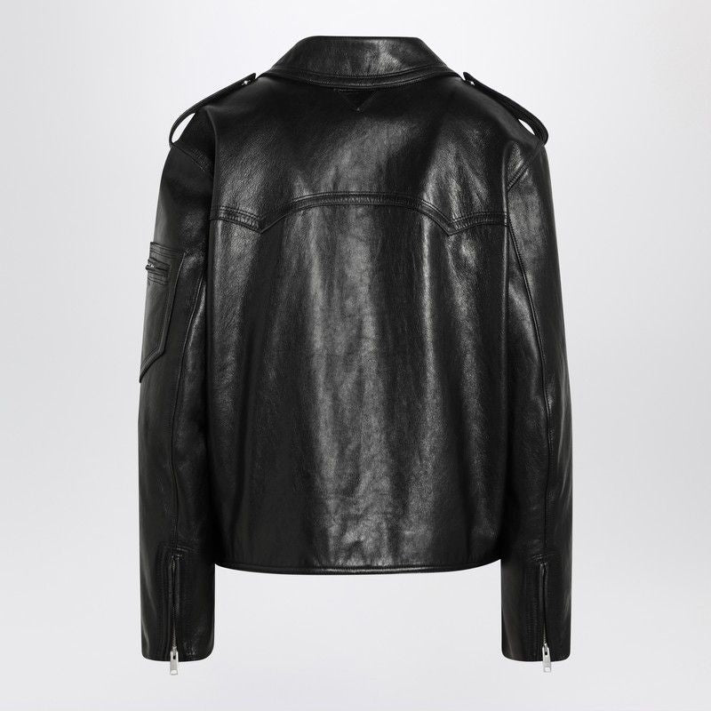 PRADA Women's Leather Jacket with Vintage Treatment