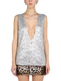 DOLCE & GABBANA Glamorous V-Neck Sequin Mini Top