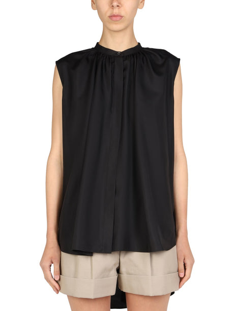 ALEXANDER McQUEEN Silk Blouse with Korean Collar