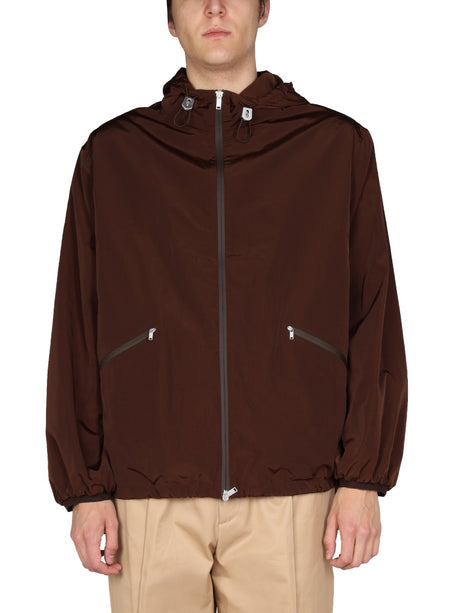 JIL SANDER Men's Hooded Windbreaker with Drawstring