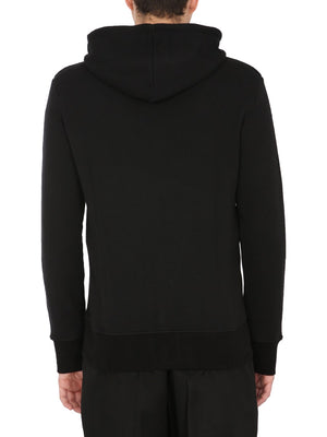 ALEXANDER MCQUEEN Men's Mini Hooded Sweatshirt with Zip Closure