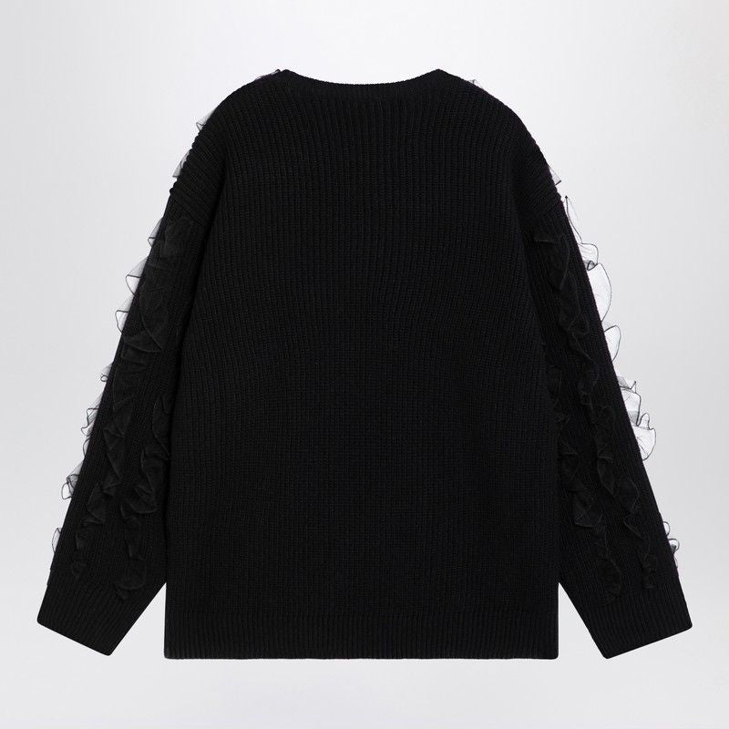 VALENTINO Women's Black Jumper with Ruffles