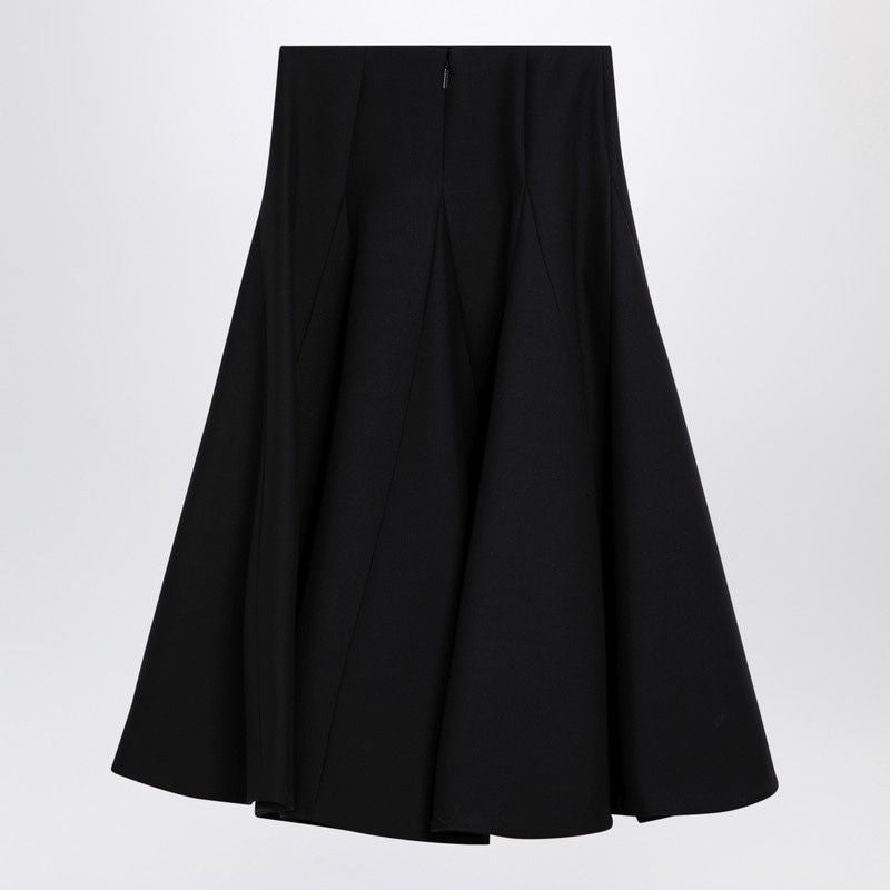 VALENTINO Silk Flounced Midi Skirt