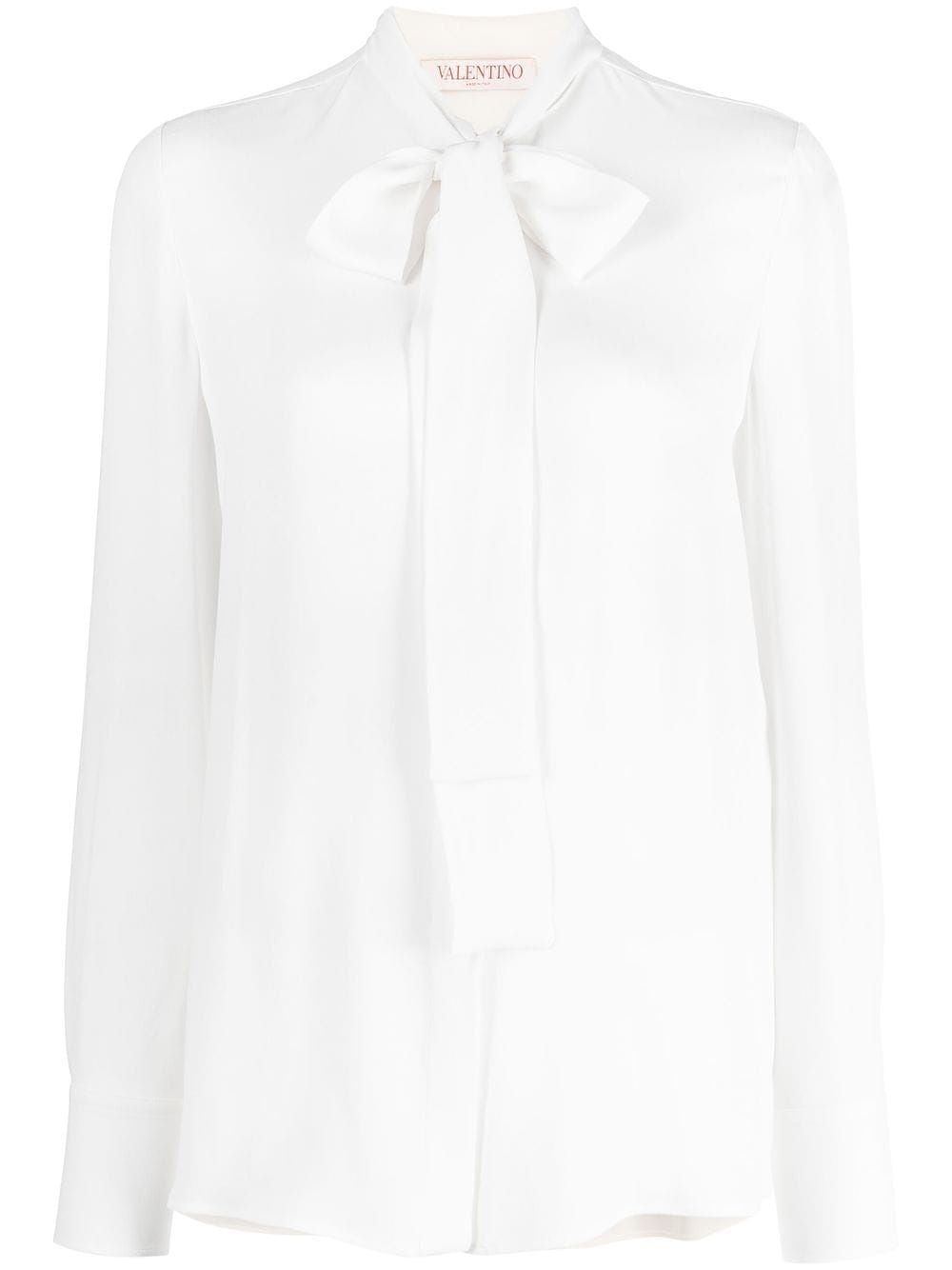 VALENTINO Natural Mini Shirt with Knot at the Neck