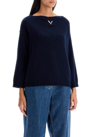 VALENTINO GARAVANI Oversized Cashmere Pullover with Gold Detail