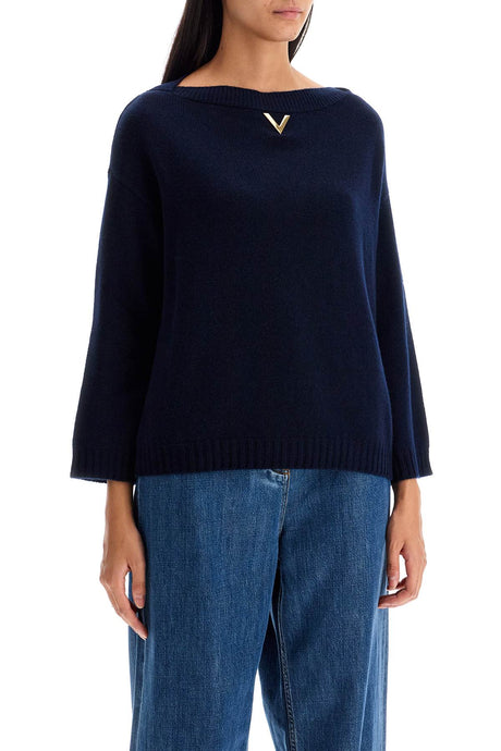 VALENTINO GARAVANI Oversized Cashmere Pullover with Gold Detail