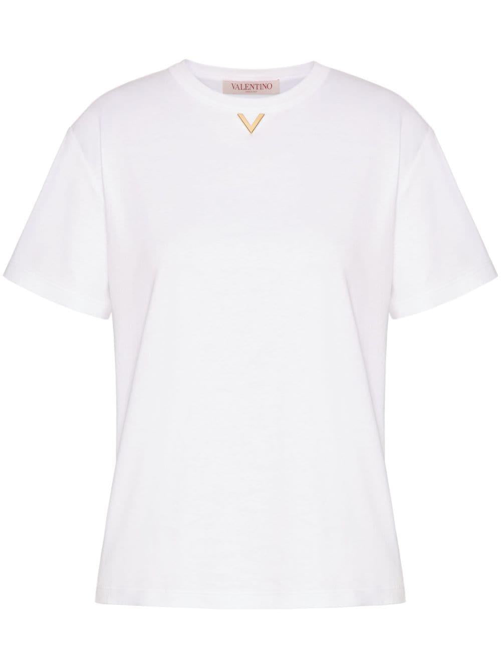 VALENTINO GARAVANI Vディテール付きTシャツ