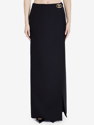 VALENTINO GARAVANI Elegant Long Skirt with Statement Wrap Closure and Front Slit