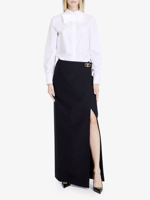 VALENTINO GARAVANI Elegant Long Skirt with Statement Wrap Closure and Front Slit