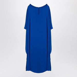 VALENTINO Silk Midi Dress with Back Cape Detail