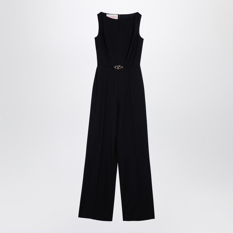 VALENTINO Wool Sleeveless Jumpsuit with Wide-Leg Trousers