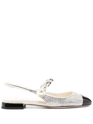 MIU MIU Rhinestone-Embellished Ballerina Flats for Women