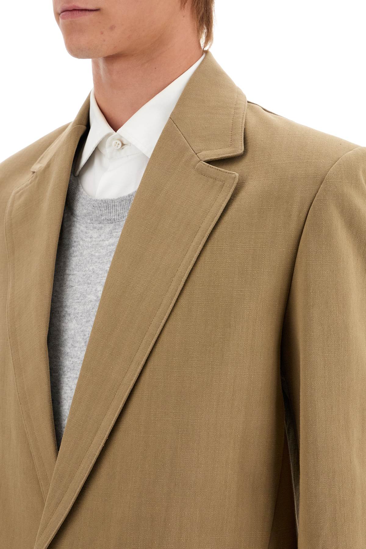 VALENTINO GARAVANI Single-Breasted Canvas Jacket - Comfortable Fit IT 48