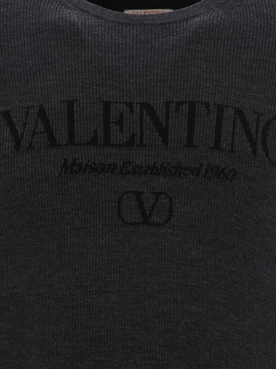 VALENTINO Sleek Wool Intarsia Sweater