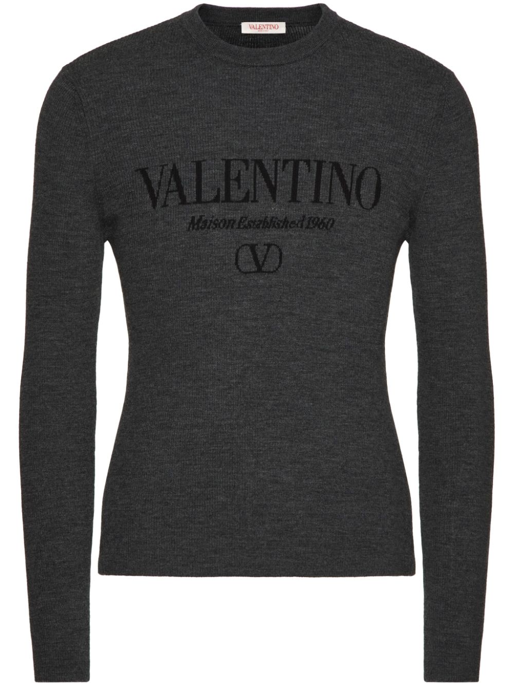 VALENTINO Sleek Wool Intarsia Sweater