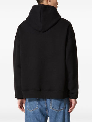 VALENTINO GARAVANI Men's Semi-Overfit Hoodie with Metallic V Detail