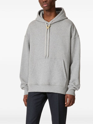 VALENTINO Relaxed Fit Hoodie with Metallic V Detail