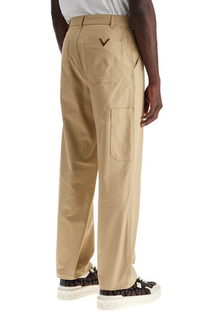 VALENTINO GARAVANI Men's Stretch Canvas Utility Cargo Pants