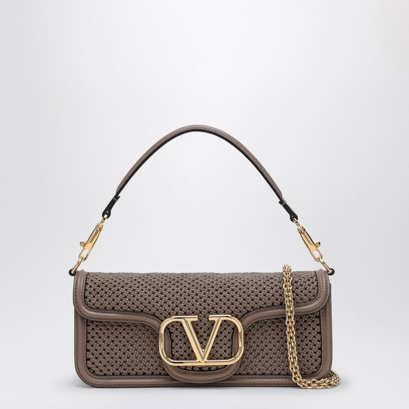 VALENTINO GARAVANI Woven Leather Handbag with Detachable Strap and Front Flap