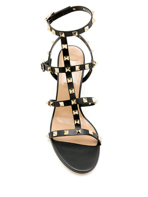 VALENTINO GARAVANI Medium Block Heel Rockstud Leather Sandals