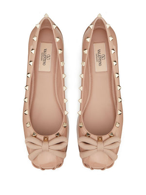 VALENTINO GARAVANI Rockstud Leather Ballet Flats for Women