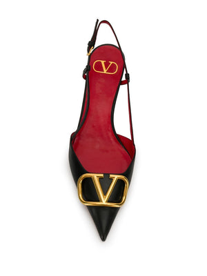 VALENTINO GARAVANI バックストラップ付きシグネチャーレザーパンプス