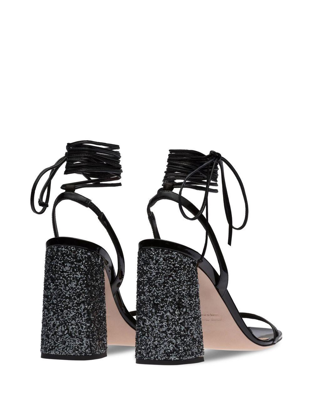 MIU MIU Nero and Ardesia Sandals for Women