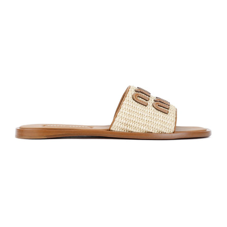 MIU MIU Nude & Neutrals Polyamide Sandals for Women - SS24 Collection