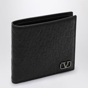 VALENTINO GARAVANI Signature Bi-Fold Wallet with Metal Logo Plaque