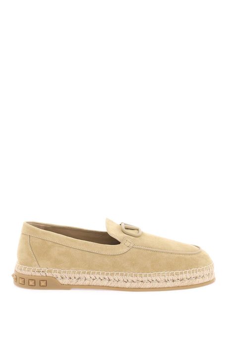 VALENTINO GARAVANI Suede Espadrilles with Tone-on-Tone Logo - Men's